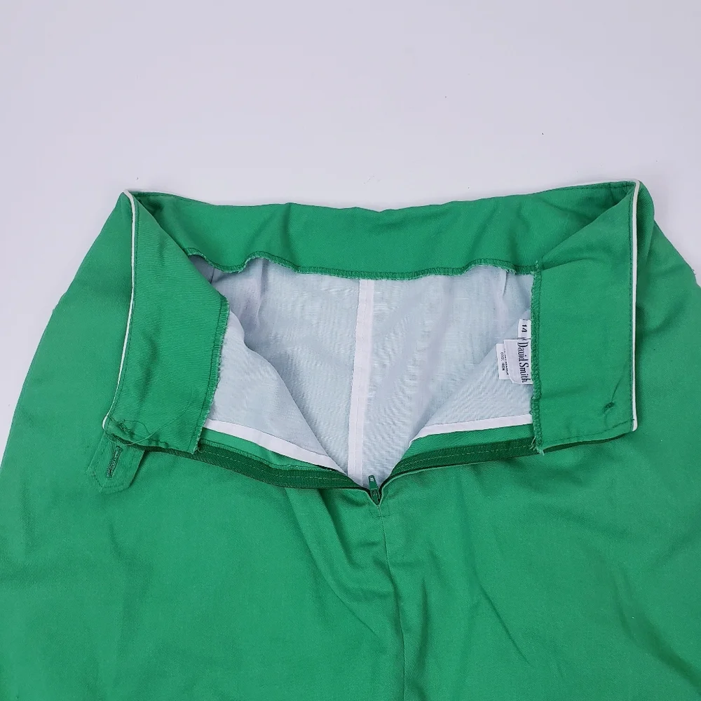 David Smith Green & White Skort Gold Skirt Athletic Wear Women's Size 16 - Picture 4 of 8